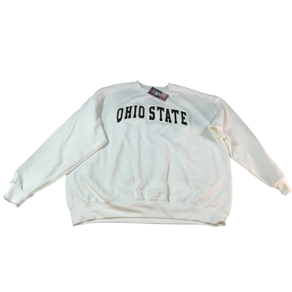 Champion Ohio State Buckeyes Sweatshirt Mens 2XL White New NCAA Tackle Twill - Picture 2 of 8